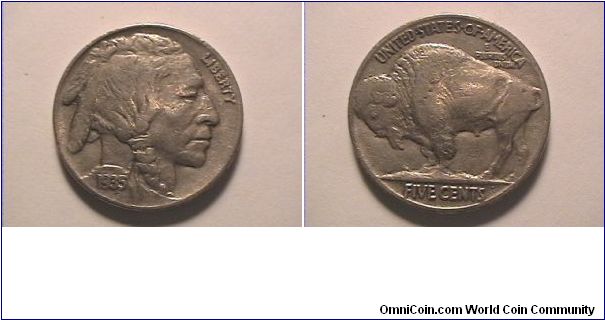 US 1935 BUFFALO FIVE CENTS

copper-nickel