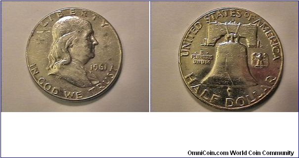 US 1961-D FRANKLIN HALF DOLLAR. 0.900 silver