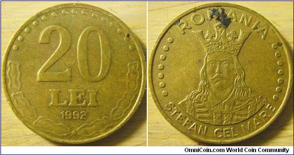 Romania 1992 20 lei.