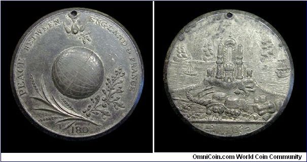 Peace of Amiens
(Great Britain).
Mm 38 - White metal