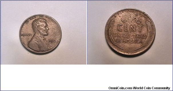US 1954 LINCOLN CENT, THIN PLANCET 1/2 THE TICKNESS AS NORMAN, WEAK STRIKE ON ONE AND 54. 2.4 grams