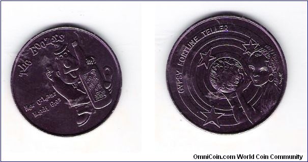 Mardi Gras token
Boozers-Obverse
Gypsy fortune Teller-reverse