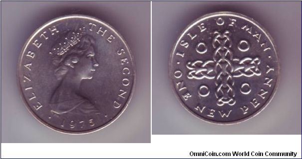 Isle Of Man - 1p - 1975

This coin is a silver version of the 1p coin that cannot be used for normal transactions.  

I like the simplistic, yet detailed design used for this coin