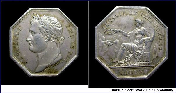 Conseil de prud'hommes de Rouen.
Silver jetton (mm. 32). Re-strike of 1832-1841.