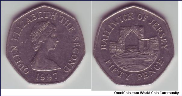 Jersey - 50p - 1997

Standard Jersey 50p, oddly enough the obverse carries the Type 2 head which was replaced in 1985 in the UK