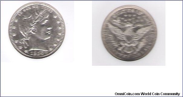NGC MS62 1916-D Barber Qtr. Scanned Image.