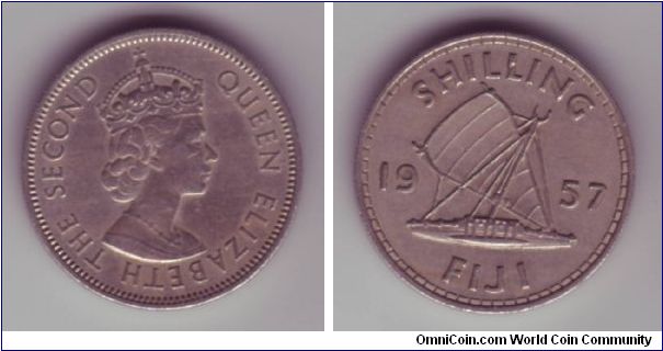 Fiji - 1/- - 1957

Nice, simple, pre-decimal design from Fiji