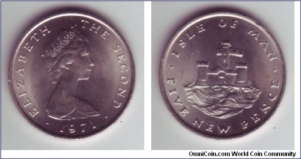 Isle Of Man - 5p - 1971

Design showing the Tower Of Refuge, which was erected in 1832 on the rock near the entrance to Douglas harbour, notorious as a place of shipwreck