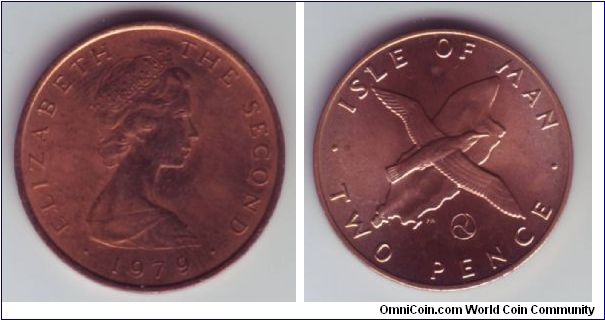 Isle Of Man - 2p - 1979

Design showing the Manx Shearwater, which is a member of the Puffinus family.