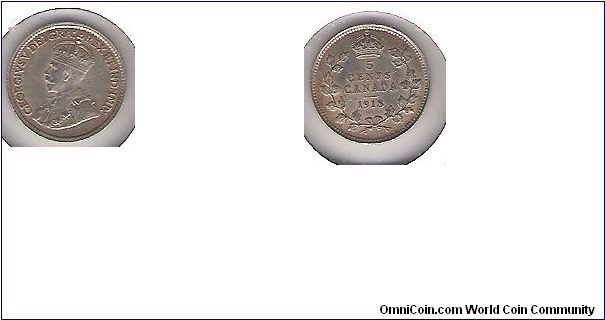 1918 AU canada 5 cents