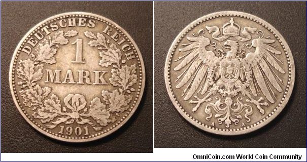 1901 1 mark, Germany.