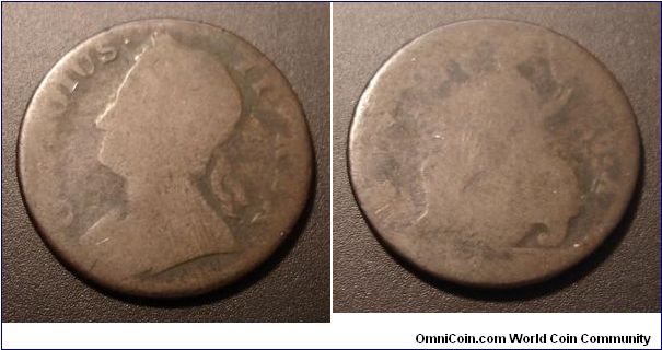 1760's George II half penny. Colonial era coin.
