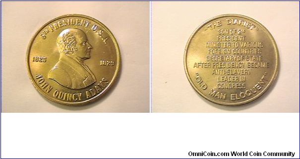 6th US President John Quincy Adams medal