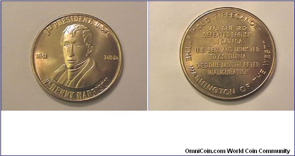 9th US President William Henry Harrison medal