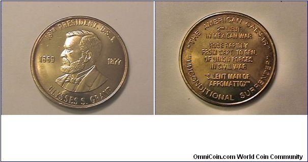 18th US President Ulysses S. Grant medal
