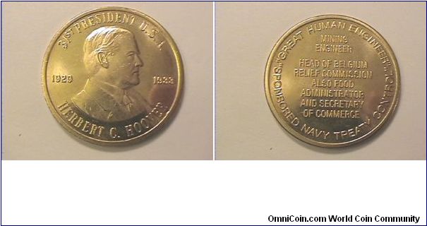 31st US President Herbert C. Hoover medal