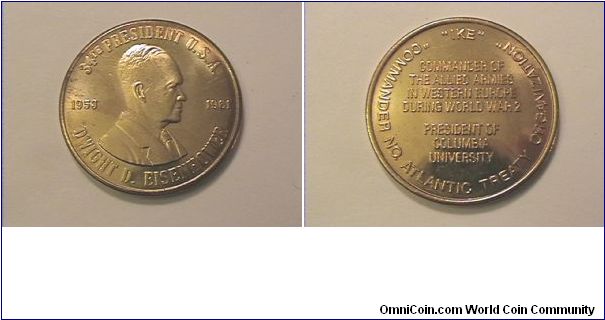 34th US President Dwight D. Eisenhower medal
