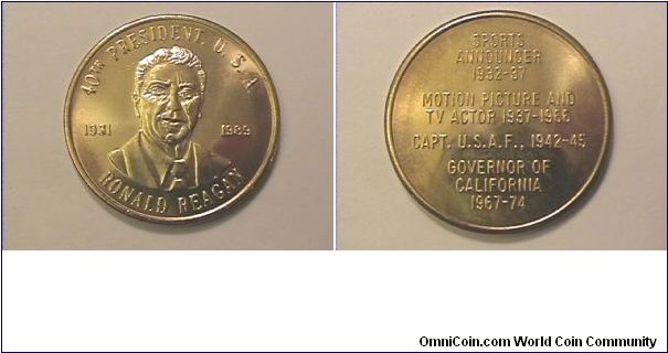 40th US President Ronald Reagan medal