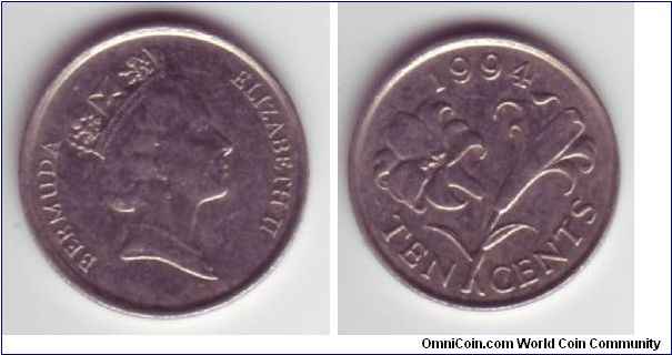 Bermuda - 10c - 1994

As the 1970 issue except with the Type 3 head