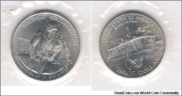 GEORGE WASHINGTON
COMMERATIVE COIN
90 % SILVER

MY SECOND ONE