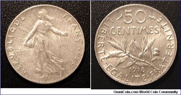 French 50 Centimes, certainly a nice design to my eyes.