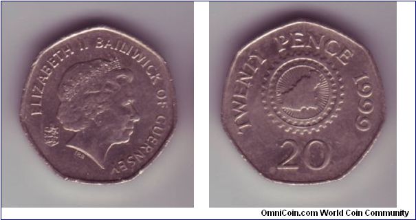 Guernsey - 20p - 1999

As 1999 issue but with Type 4 head & smaller Guernsey Shield