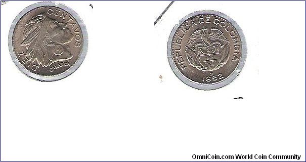 1952 B diez centavos
