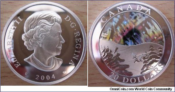20 Dollars - Aurora borealis - 31.39 g Ag 999 - mintage 35,000
