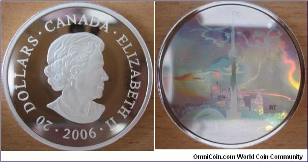20 Dollars - CN Tower hologram - 31.39 g Ag 999 - mintage 15,000