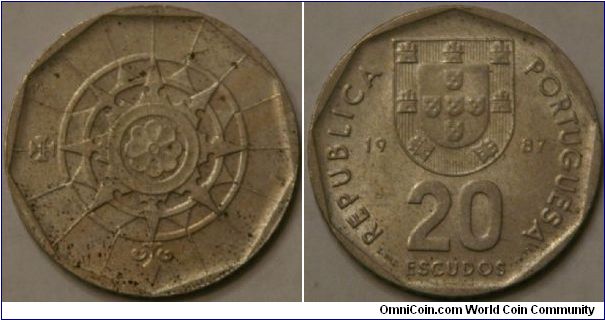 20 escudos, cupro-nickel, 26 mm