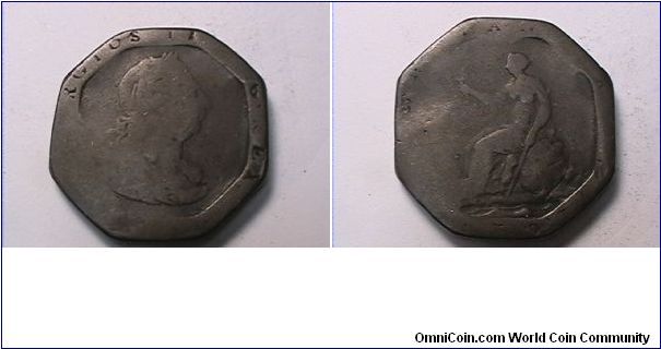 GEORGE III. This appears to be an altered Cartwheel Penny. May have been used as a weight????