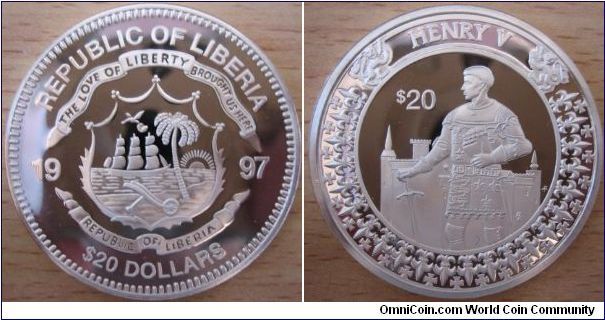 20 Dollars - Henry V (1387 - 1422) - 31.1 g Ag 925 - mintage unknown