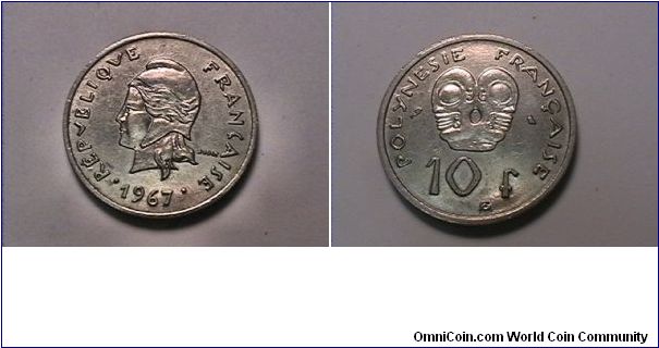 REPVBLIQVE FRANCAISE
POLYNESIE FRANCAISE
10 FRANCS
nickel