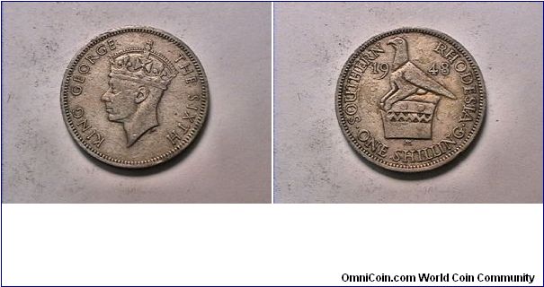 KING GEORGE THE SIXTH
SOUTHERN RHODESIA ONE SHILLING
copper nickel