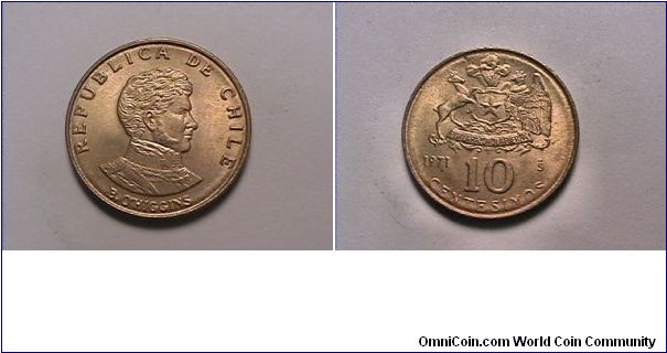 REPUBLICA DE CHILE
10 CENTIMES
alum bronze