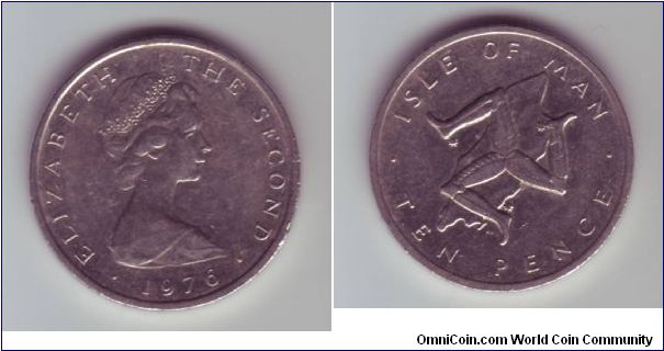 Isle Of Man - 1976 - 10p

As the 1979 release but with out the Millennium of Tynwald mint mark