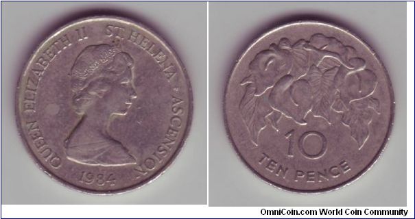 St. Helena & Ascension - 10p - 1984

Design showing a floral motif