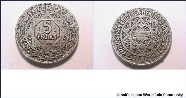 MAROC
5 FRANCS
EMPIRE CHERIFIEN
alum