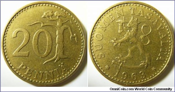 Finland 1963 20 pennia.