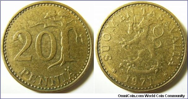 Finland 1971 20 pennia.