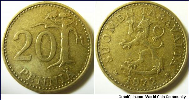 Finland 1972 20 pennia.