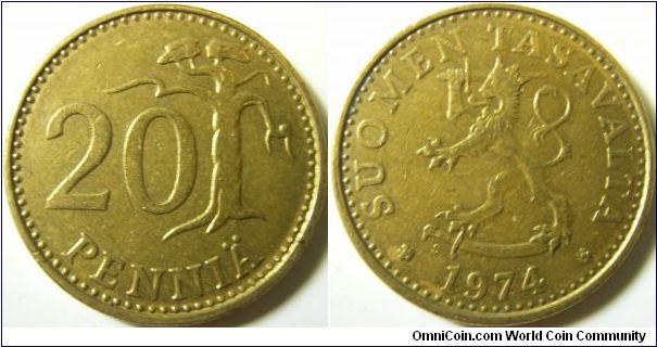 Finland 1974 20 pennia.