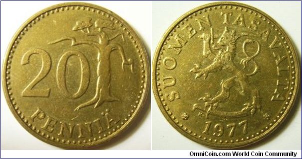 Finland 1977 20 pennia.