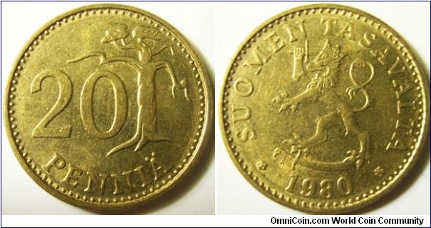 Finland 1980 20 pennia.