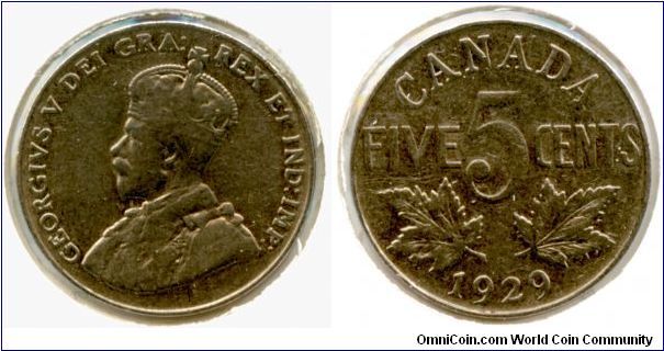 5 Cents from Canada
REX ET IND:IMP:
Nickel