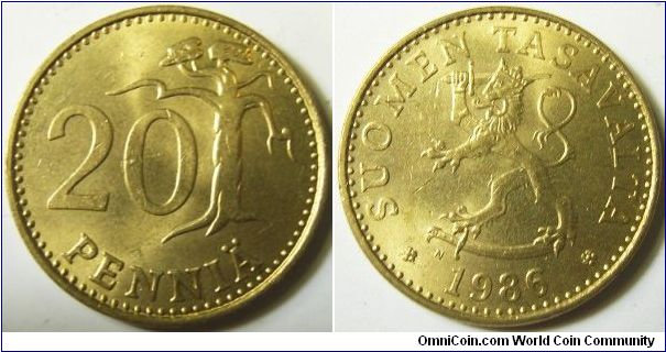 Finland 1986 20 pennia.