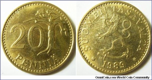 Finland 1989 20 pennia.
