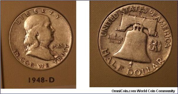 Franklin Half Dollar D mint Mark