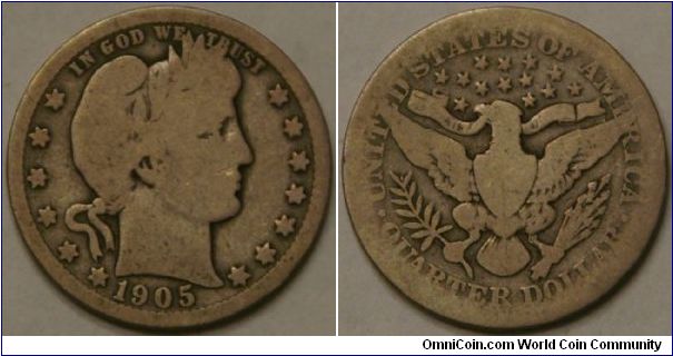 Barber quarter dollar, 24 mm, Ag