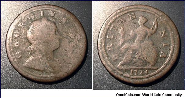 Colonial era copper, I think it's a half penny, not sure though.
